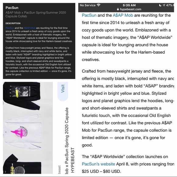 A$AP WORLDWIDE- Flowers Crew Neck Sweatshirt - Picture 8 of 10